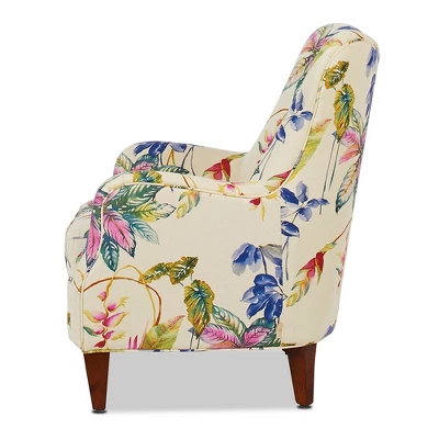 Jennifer Taylor Home Paradise Upholstered Arm Chair, Off-White/Floral Printed On Cotton 2 Jennifer Taylor Home Paradise Upholstered Arm Chair, Off-White/Floral Printed On Cotton - Image 2