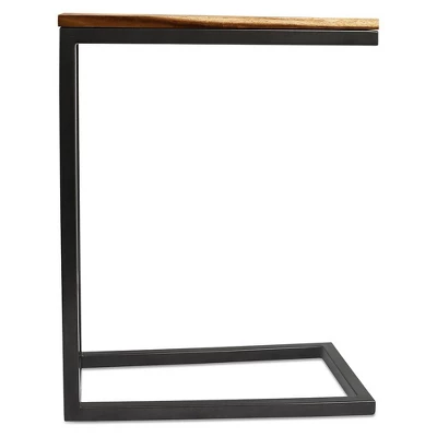 BirdRock Home Acacia Wood TV Tray C Shaped Side Table 4 BirdRock Home Acacia Wood TV Tray C Shaped Side Table - Image 4