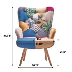 FERPIT Upholstered Wingback Accent Chair & Rocking Chair With Rubberwood Legs & Rockers 13 FERPIT Upholstered Wingback Accent Chair & Rocking Chair With Rubberwood Legs & Rockers -Baxton Studio Sales Shop GUEST ec50a540 0592 40d4 b971 949734cec8ed