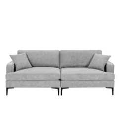 80.7" Modern Upholstered Loveseat Sofa With Metal Legs And 2 Pillows-ModernLuxe -Baxton Studio Sales Shop GUEST ec5930a5 f3fd 403c a178 8d5458cd8486