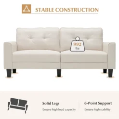 Costway Modern 79.5inch Fabric Loveseat Couch Living Room Sofa For Small Spaces Beige -Baxton Studio Sales Shop GUEST ed98f008 0e22 4ad4 aa00 48cde865d9be