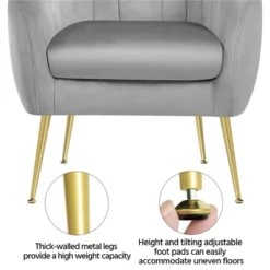 Yaheetech Velvet Accent Armchair Barrel Chair With Metal Legs For Living Room 12 Yaheetech Velvet Accent Armchair Barrel Chair With Metal Legs For Living Room -Baxton Studio Sales Shop GUEST ee3d36e6 43df 4687 840f 5bb72734e3a8