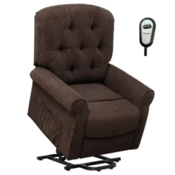 Costway Power Lift Recliner Chair Sofa For Elderly W/ Side Pocket & Remote Control BlackBrown -Baxton Studio Sales Shop GUEST ef7a17b1 c9c3 494b a919 e0ab91c80e48