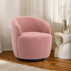 Fannie 25.60'' Wide Small Size Boucle Upholstered 360° Swivel Barrel Chair-The Pop Maison 30 Fannie 25.60'' Wide Small Size Boucle Upholstered 360° Swivel Barrel Chair-The Pop Maison -Baxton Studio Sales Shop GUEST f3ca1962 e8fc 48e3 8369 41d39b8c892a