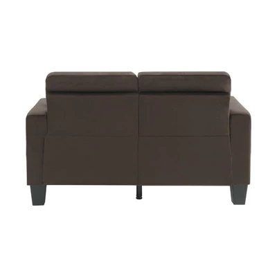 Lantana Tufted Microfiber Loveseat In Chocolate - Lexicon 4 Lantana Tufted Microfiber Loveseat In Chocolate - Lexicon - Image 4