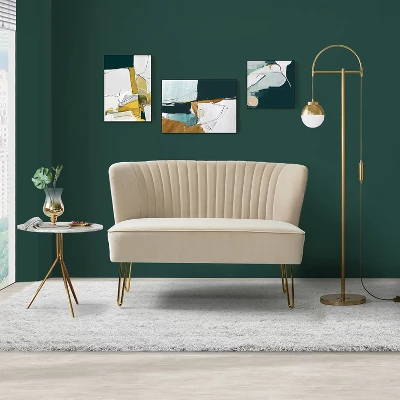 Ainhoa 45" Contemporary Solid And Manufactured Wooden Frame Loveseat | ARTFUL LIVING DESIGN 10 Ainhoa 45" Contemporary Solid And Manufactured Wooden Frame Loveseat | ARTFUL LIVING DESIGN - Image 10