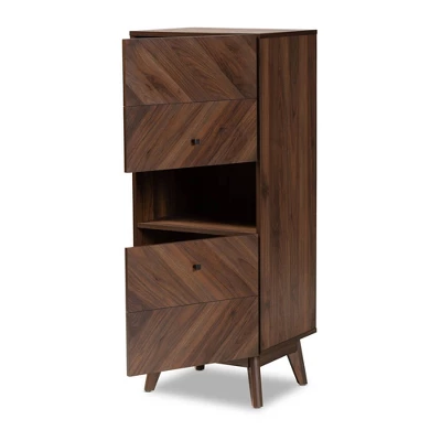 Hartman Wood Storage Cabinet Walnut Brown - Baxton Studio 5 Hartman Wood Storage Cabinet Walnut Brown - Baxton Studio - Image 5