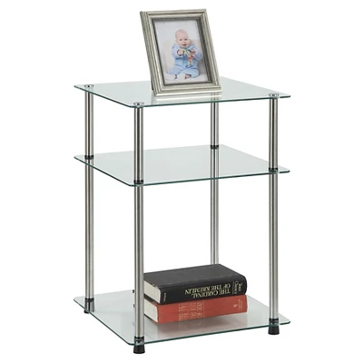 Classic Glass 3 Tier End Table Clear Glass - Breighton Home 1 Classic Glass 3 Tier End Table Clear Glass - Breighton Home