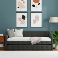 Glenwillow Home Twin Daybed With Roll-Out Trundle Bed -Baxton Studio Sales Shop GUEST f6b1b2ab 7305 42e4 bf3e a0610f4d4fc6