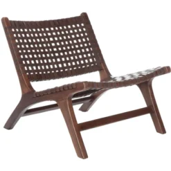 Luna Leather Woven Accent Chair - Safavieh -Baxton Studio Sales Shop GUEST f7e43acc c200 4143 81a7 0e24855d5e9c