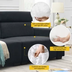 87" Velvet 2-Seater Sectional Sofa With Multi-Angle Adjustable Headrest - ModernLuxe -Baxton Studio Sales Shop GUEST f8e81b6f 1323 4830 9a3c 96fad217905c