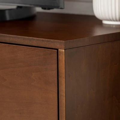 Mid-Century Modern With Closed Storage TV Stand For TVs Up To 58" Walnut - Saracina Home 7 Mid-Century Modern With Closed Storage TV Stand For TVs Up To 58" Walnut - Saracina Home - Image 7