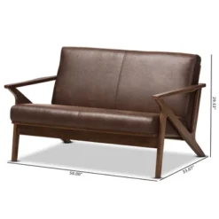 Bianca Mid-Modern Walnut Wood Distressed Faux Leather 2 Seater Loveseat Dark Brown - Baxton Studio 13 Bianca Mid-Modern Walnut Wood Distressed Faux Leather 2 Seater Loveseat Dark Brown - Baxton Studio -Baxton Studio Sales Shop GUEST fcc4598f e0d0 4d14 aad7 74a0c9f1f84d