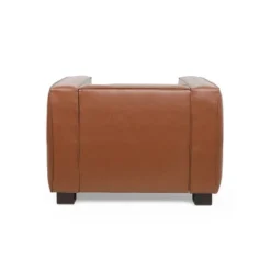 Goyette Contemporary Faux Leather Club Chair Cognac Brown/Dark Walnut - Christopher Knight Home -Baxton Studio Sales Shop GUEST fd0838e8 0078 45ca af9c 3edd9263d2ff