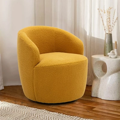 Fannie 25.60'' Wide Small Size Boucle Upholstered 360° Swivel Barrel Chair-The Pop Maison 11 Fannie 25.60'' Wide Small Size Boucle Upholstered 360° Swivel Barrel Chair-The Pop Maison - Image 11