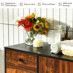 Costway Storage Cabinet W/Drawer & Side Cabinet 31.5'' Sideboard Dresser Cupboard -Baxton Studio Sales Shop GUEST ff9e299f ff00 49c2 a336 822b8f94e3b6